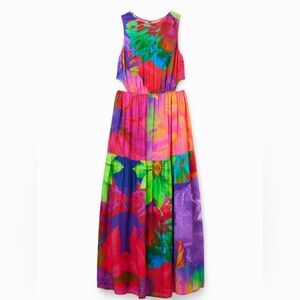 Desigual LONG FLOWER CUT-OUT DRESS